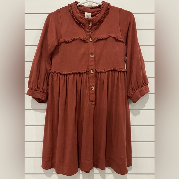 kate quinn Other - Kate Quinn Toddler Girl’s Brick Red Long Sleeve Organic Cotton Bamboo Dress 3T